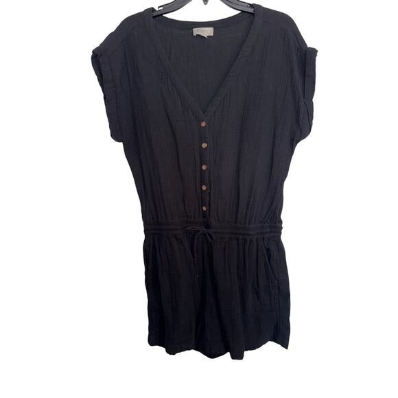LOFT ANN TAYLOR romper size Large L black - Picture 1 of 5